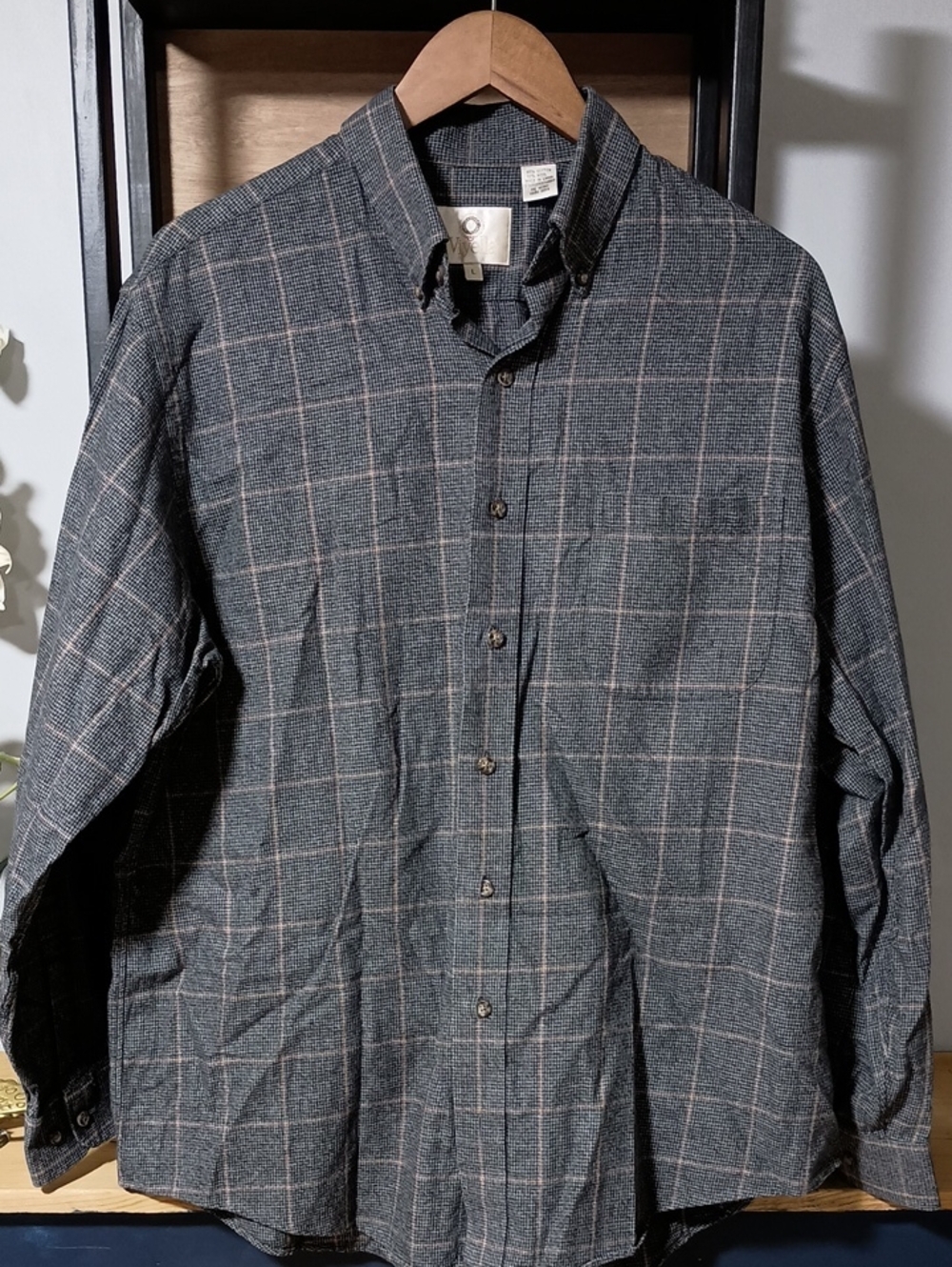 Viyella Men's Wool Blend Grey Shirt Lg